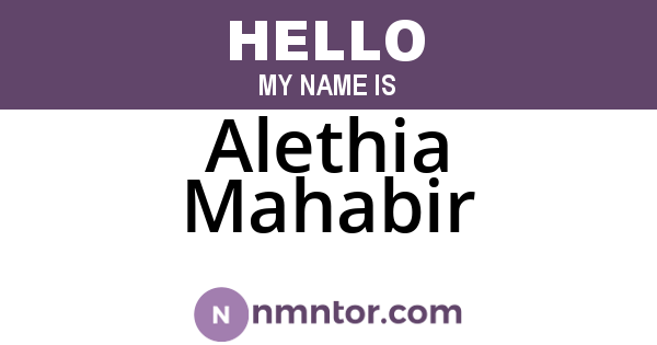 Alethia Mahabir