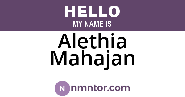 Alethia Mahajan