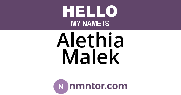 Alethia Malek