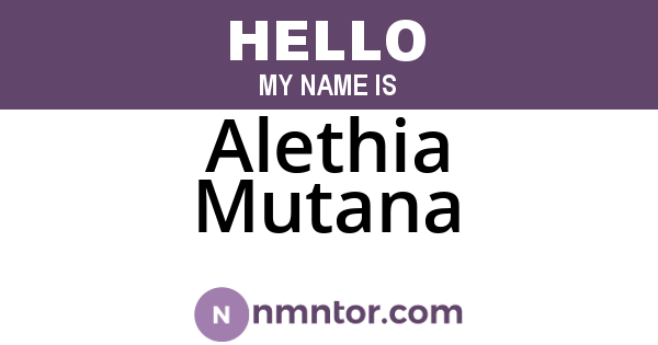 Alethia Mutana