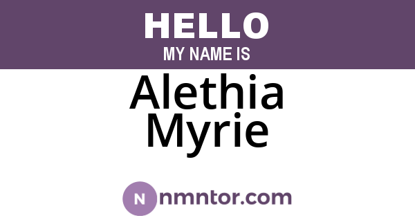 Alethia Myrie