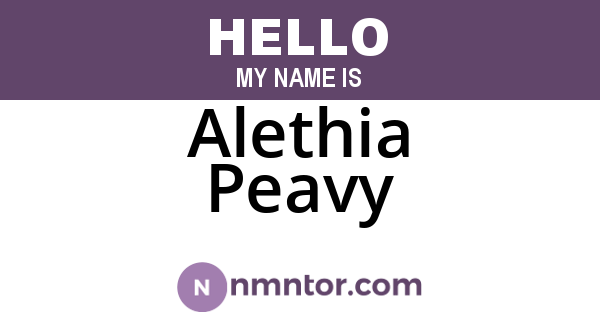 Alethia Peavy