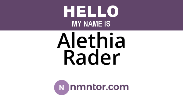 Alethia Rader