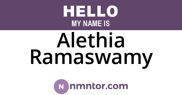Alethia Ramaswamy