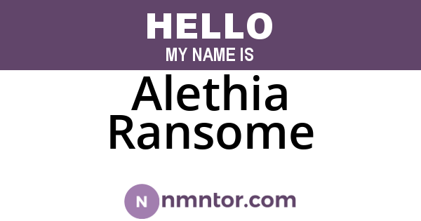 Alethia Ransome