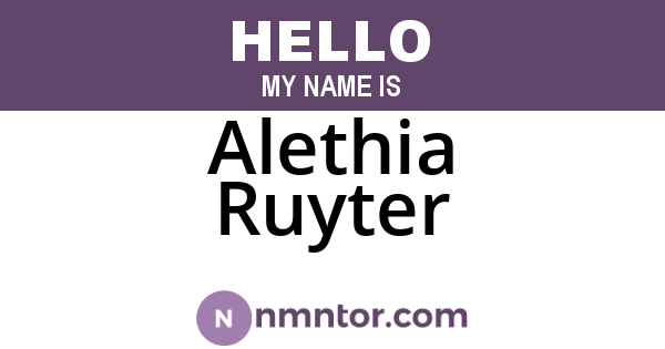Alethia Ruyter