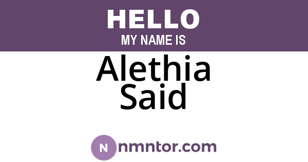 Alethia Said