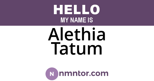 Alethia Tatum