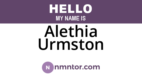 Alethia Urmston