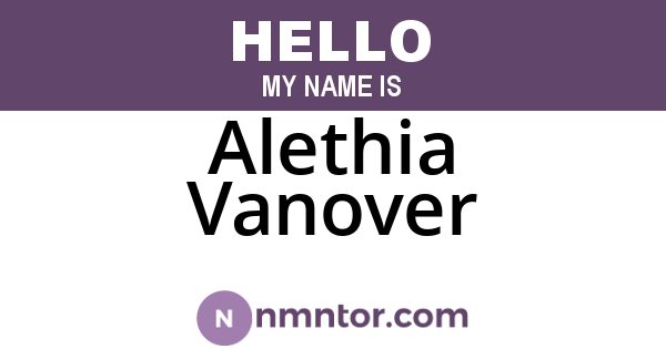 Alethia Vanover