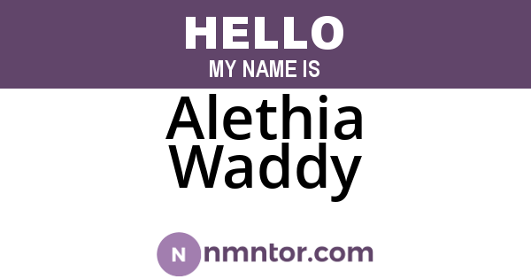 Alethia Waddy