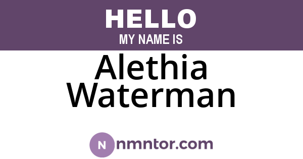 Alethia Waterman