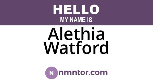 Alethia Watford