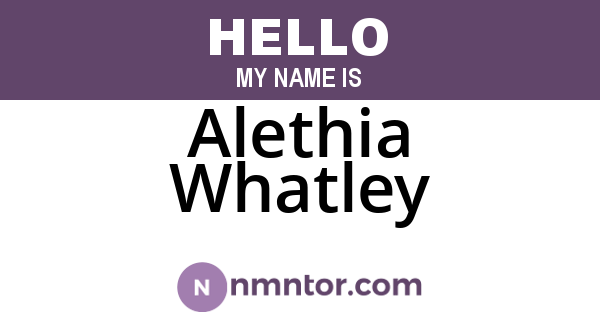 Alethia Whatley