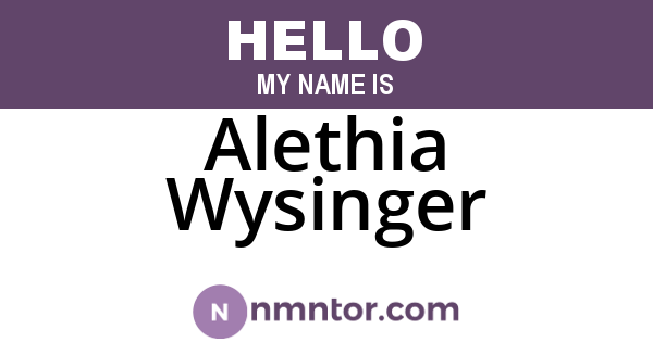 Alethia Wysinger