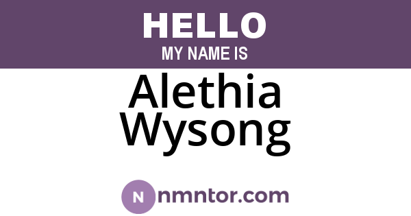 Alethia Wysong