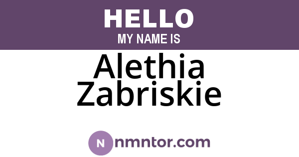 Alethia Zabriskie