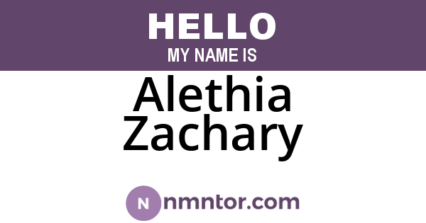 Alethia Zachary