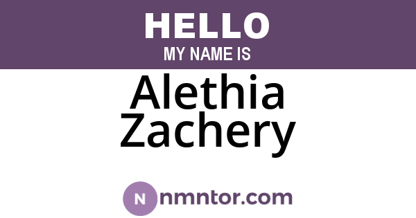 Alethia Zachery