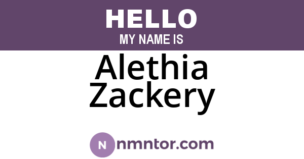 Alethia Zackery