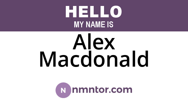 Alex Macdonald