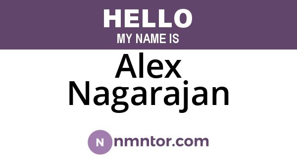 Alex Nagarajan