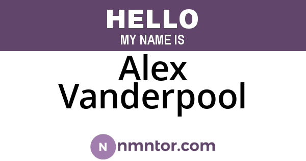 Alex Vanderpool