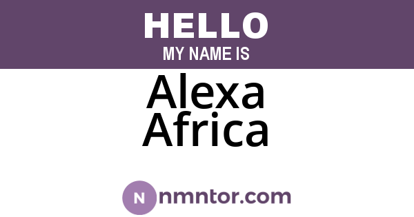 Alexa Africa