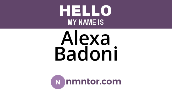 Alexa Badoni