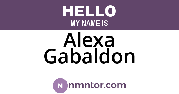 Alexa Gabaldon