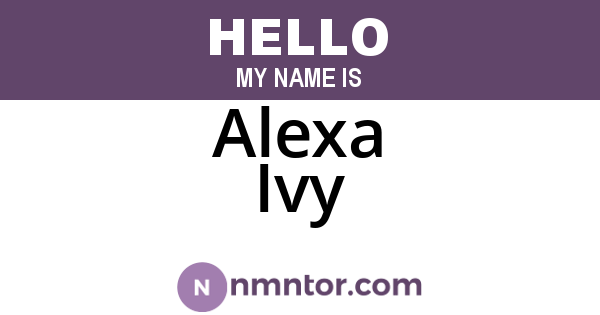 Alexa Ivy