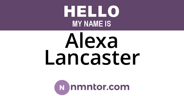 Alexa Lancaster