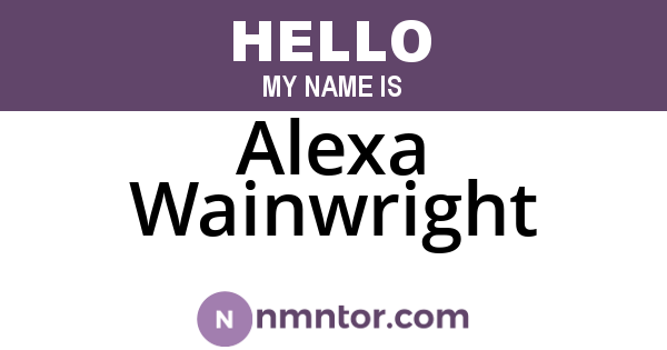 Alexa Wainwright