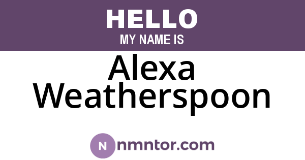 Alexa Weatherspoon