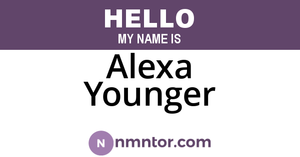 Alexa Younger