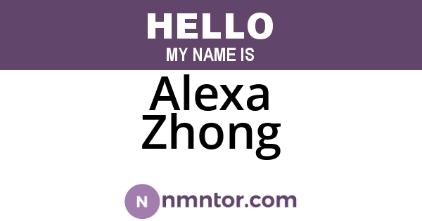 Alexa Zhong