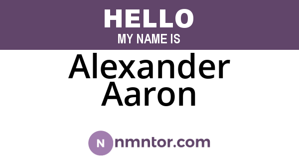 Alexander Aaron