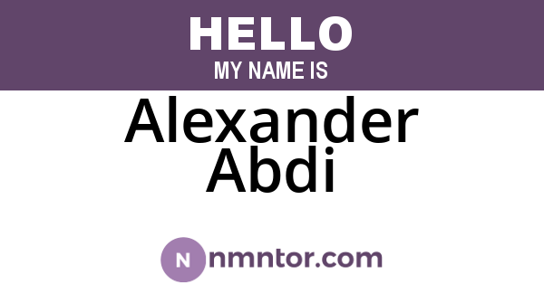 Alexander Abdi