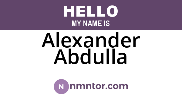 Alexander Abdulla