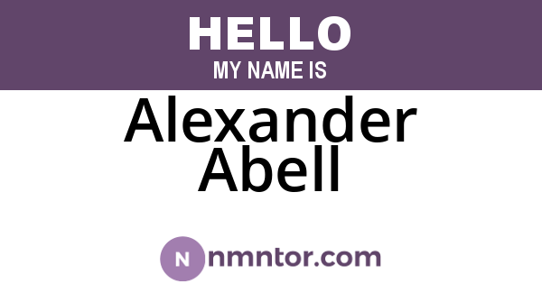 Alexander Abell