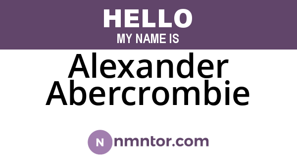 Alexander Abercrombie