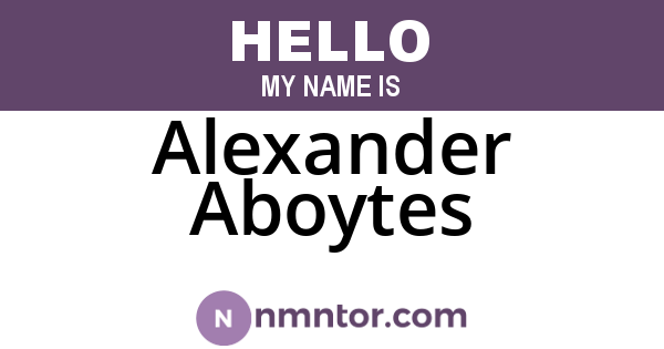 Alexander Aboytes