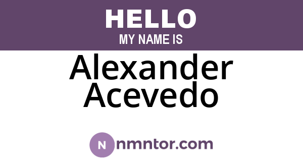 Alexander Acevedo