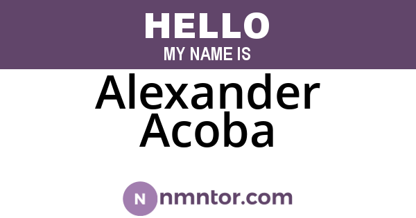 Alexander Acoba