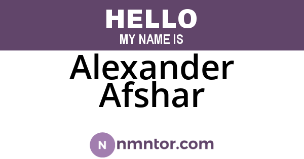 Alexander Afshar