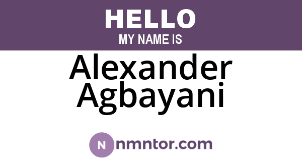 Alexander Agbayani