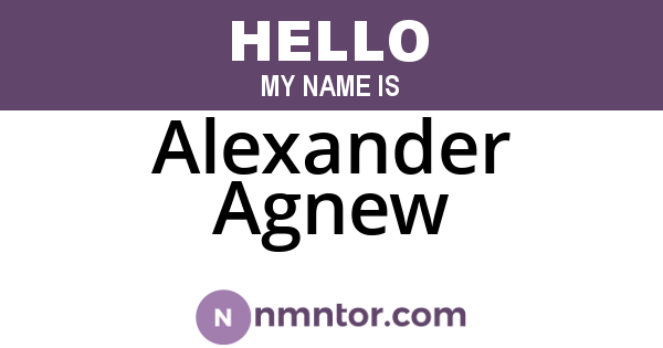 Alexander Agnew