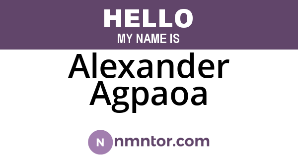 Alexander Agpaoa