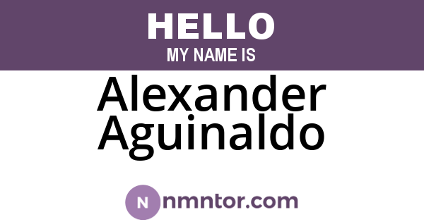 Alexander Aguinaldo