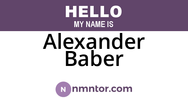 Alexander Baber